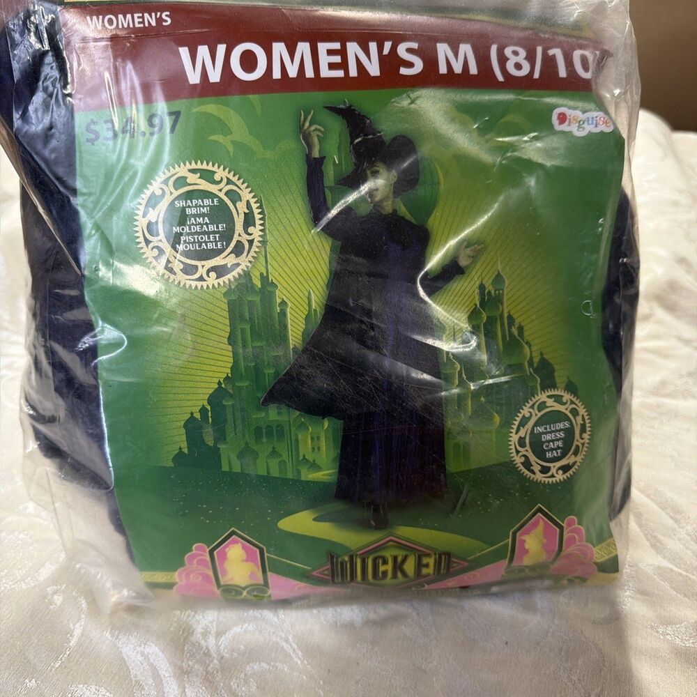 Elphaba Deluxe Wicked Costume Disguise Witch Cosplay Halloween Adult M 8/10